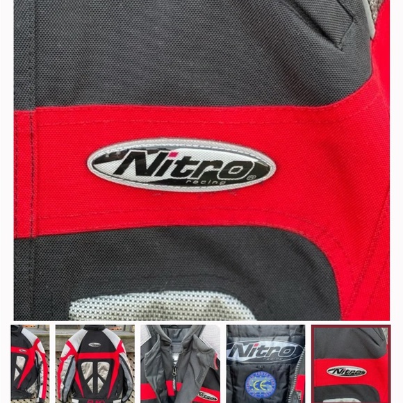 Nitro Mens riding jacket safety Padding. Large black,red, silver - Picture 5 of 14